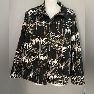 Laura Ashley Blazer Jacket Black & White 2X Lined